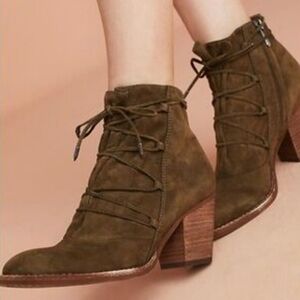 Sam Edelman Millard Brown Suede Heeled Booties Sz 10